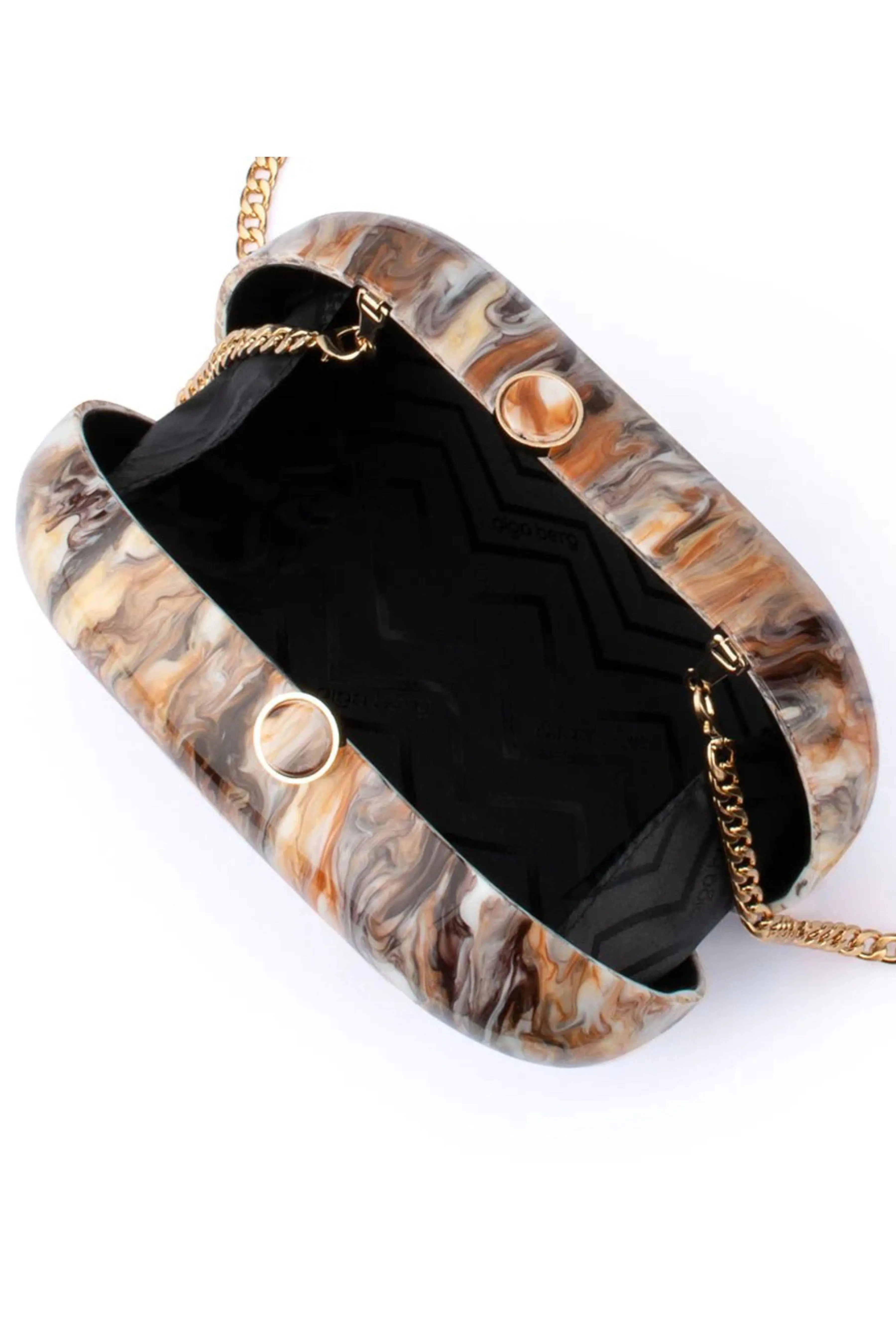 Maeve Marble Clutch - Natural