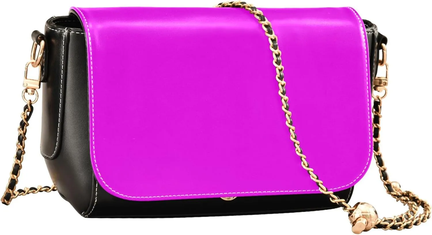 Magenta Crossbody Bags for Women PU Leather Purse Handbag Magenta 01