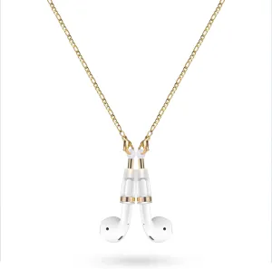 Magnetic Anti-Lost Straps for AirPods, Golden Fishbone Chain Necklace Lanyard String Compatible with AirPods Pro 3 2 1/Pro 1st & 2nd Headphone Holder Neck Rope Cord