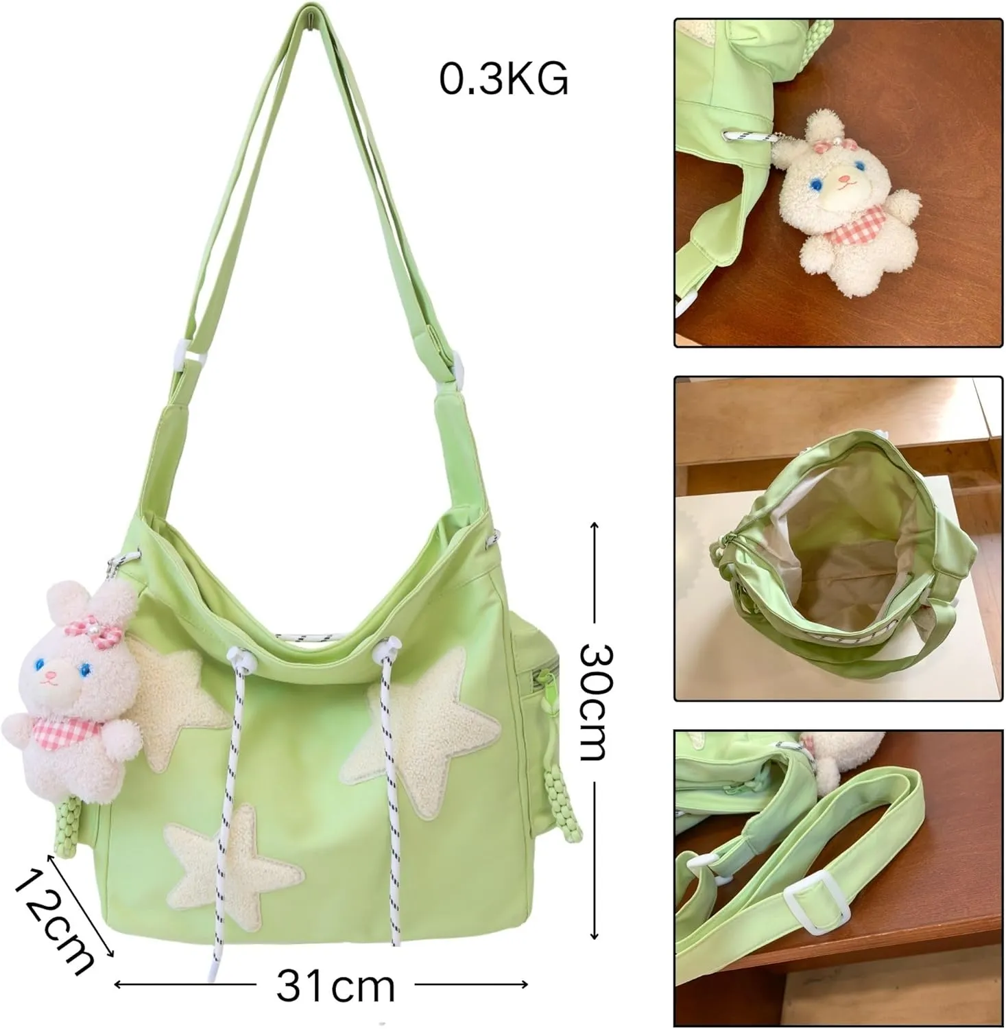 Makukke Y2K Corduroy Shoulder Bag Women, Cute Tote Bag Large Crossbody Bag for Office Work Travel Shopping