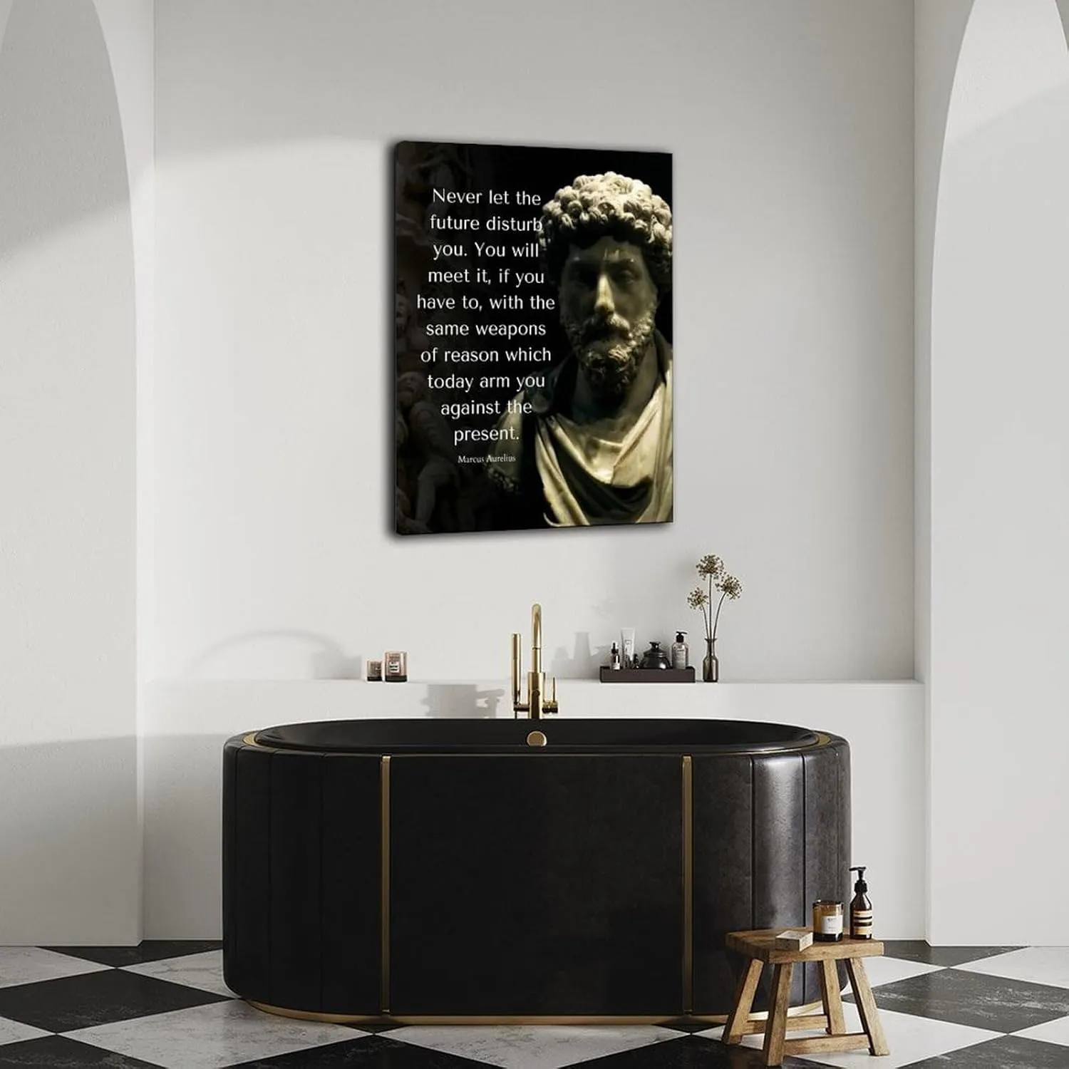 Marcus Aurelius Philosophy Quote Inspirational Poster Canvas Poster Canvas Painting Wall Art Poster for Bedroom Living Room Decor 08x12inch(20x30cm) Frame-style
