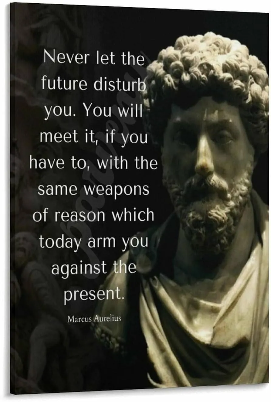 Marcus Aurelius Philosophy Quote Inspirational Poster Canvas Poster Canvas Painting Wall Art Poster for Bedroom Living Room Decor 08x12inch(20x30cm) Frame-style
