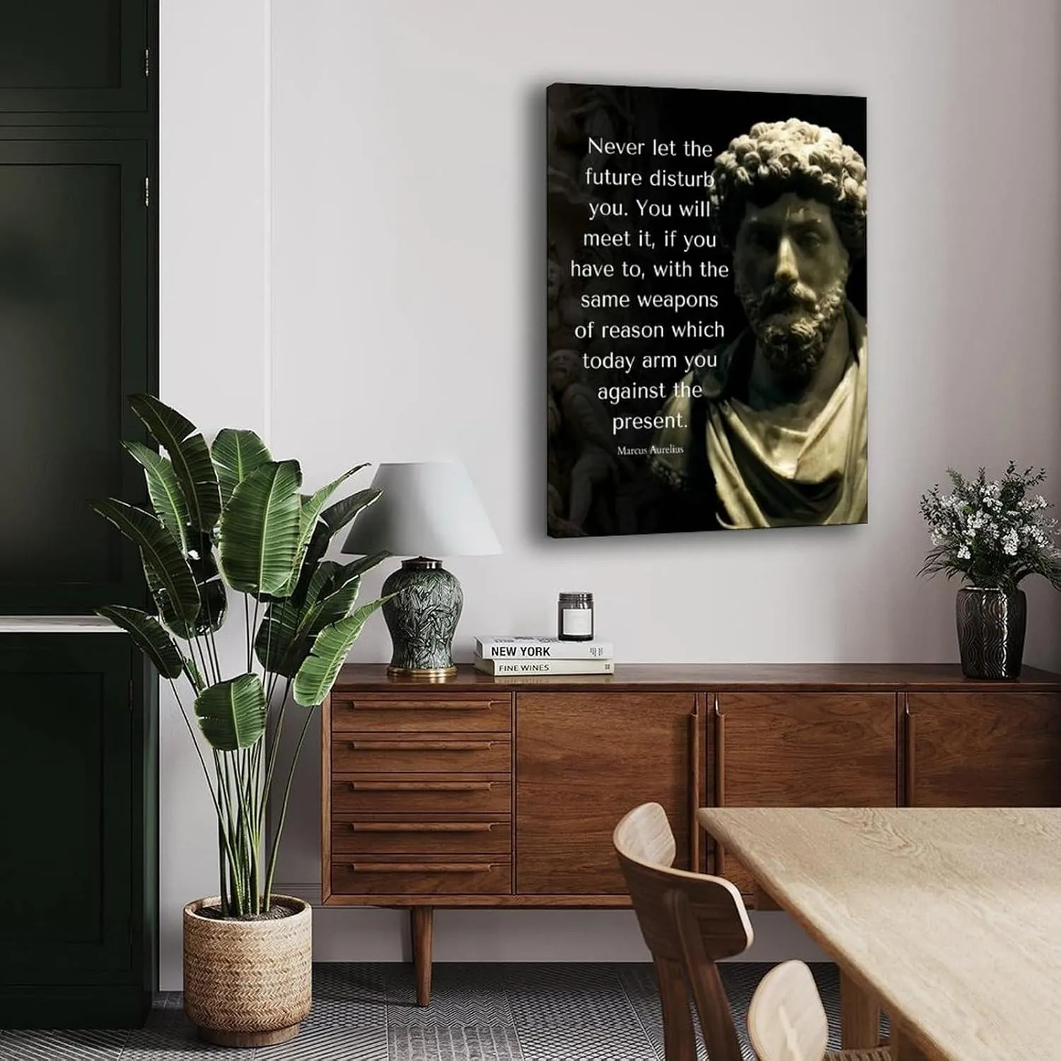 Marcus Aurelius Philosophy Quote Inspirational Poster Canvas Poster Canvas Painting Wall Art Poster for Bedroom Living Room Decor 08x12inch(20x30cm) Frame-style