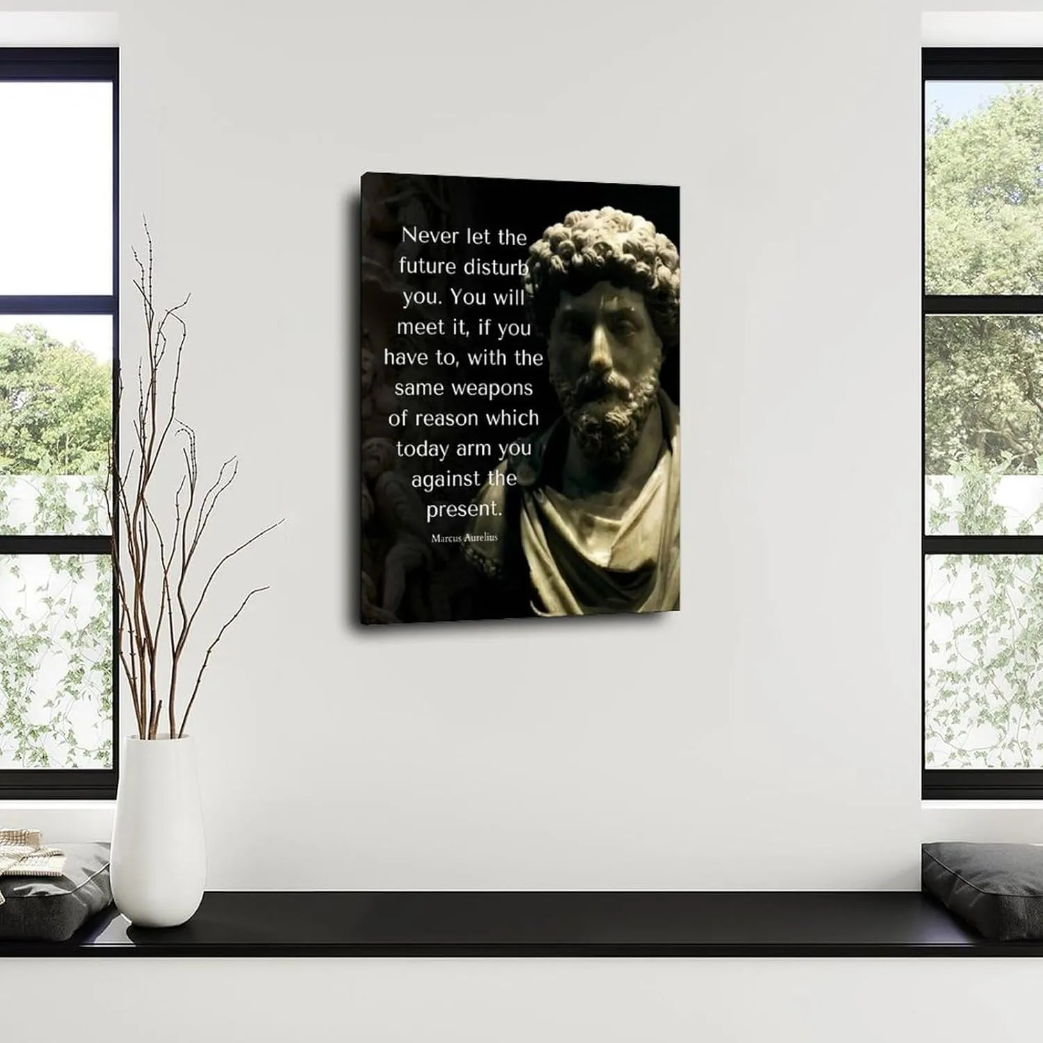 Marcus Aurelius Philosophy Quote Inspirational Poster Canvas Poster Canvas Painting Wall Art Poster for Bedroom Living Room Decor 08x12inch(20x30cm) Frame-style