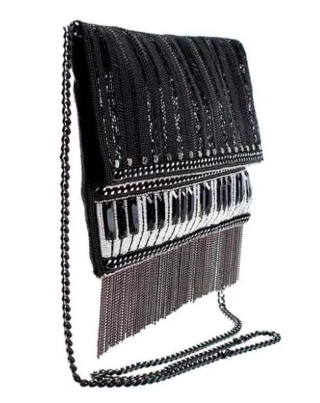 Mary Frances Player Beaded Crossbody Clutch Piano Handbag