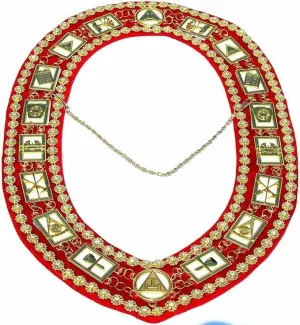 Masonic Regalia Royal Arch Chain Collar, Masonic Royal Arch Golden Collar, Masonic Red Collar, Royal Arch Regalia