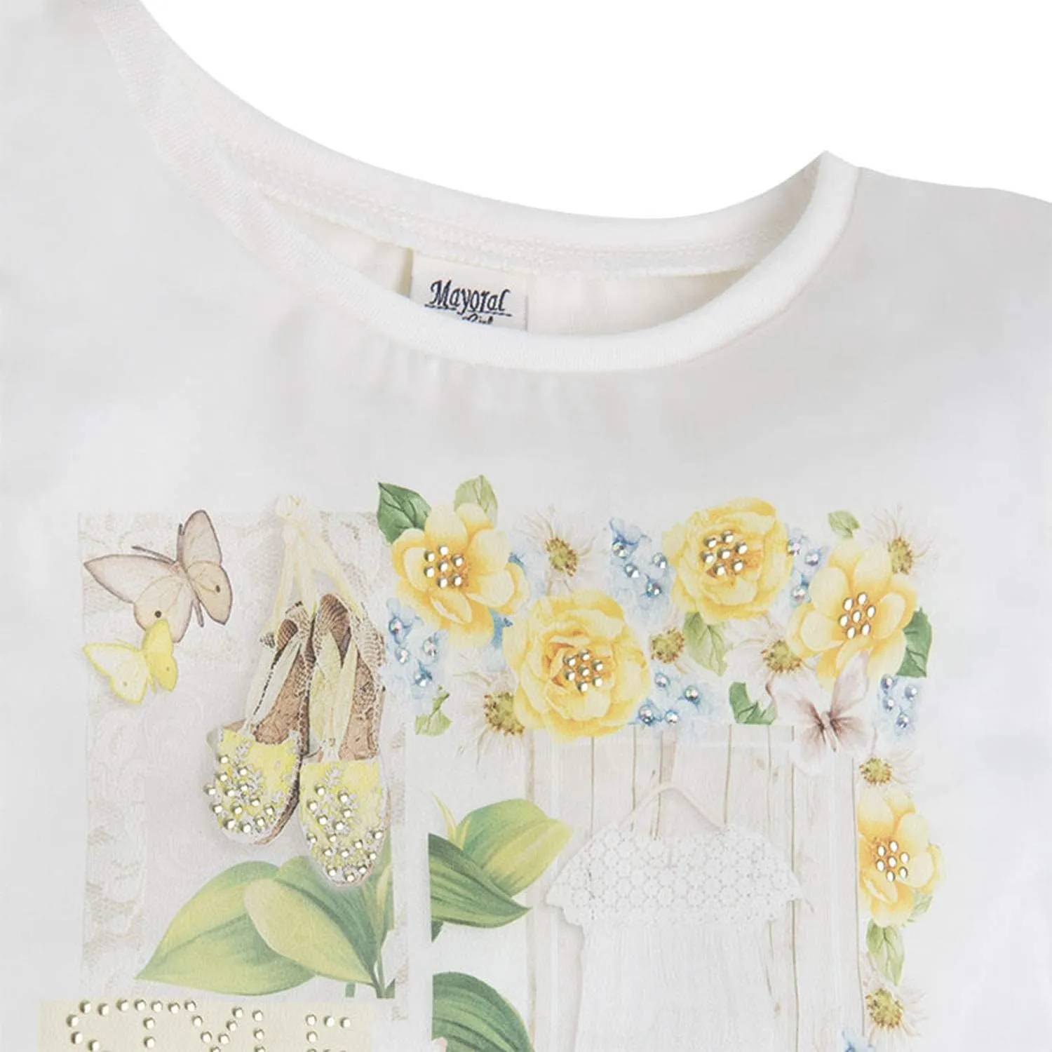 Mayoral Little Girls 2T-9 Graphic Print Fashion Blouse Top/Tee