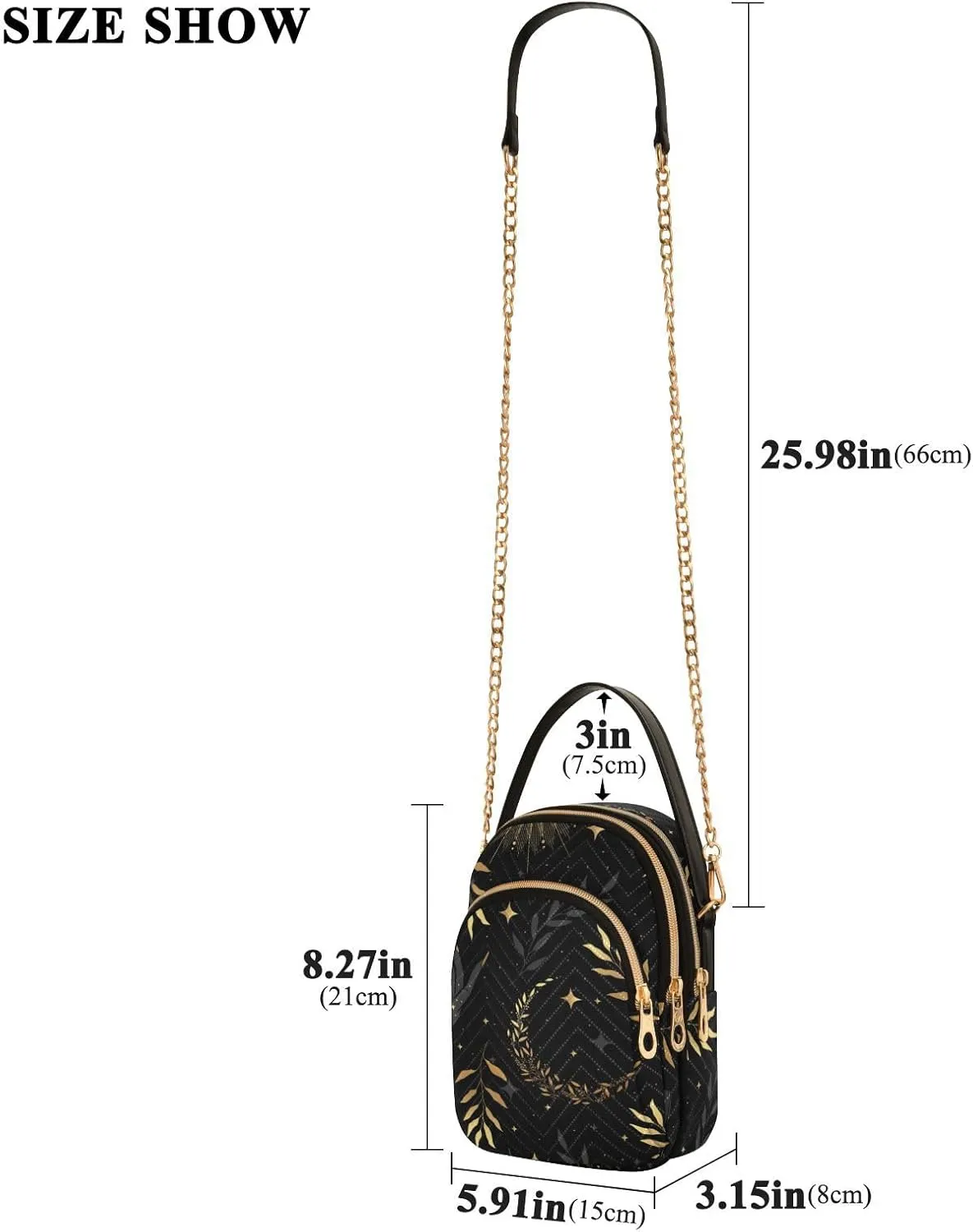 MCHIVER Crossbody Bag for Women Cell Phone Purse Wallet with Removable Chain Shoulder Handbag for Passport Phone Travel Work
