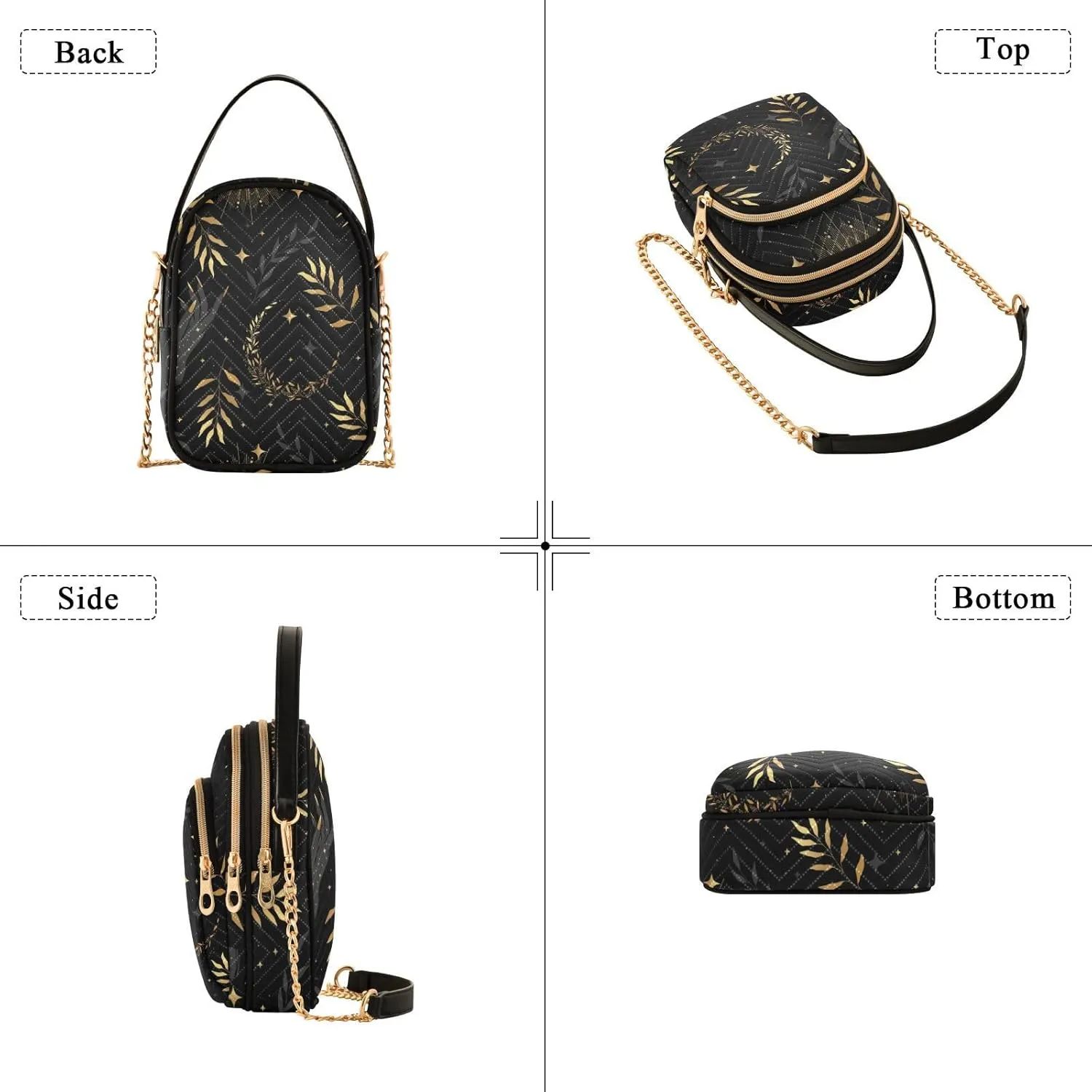 MCHIVER Crossbody Bag for Women Cell Phone Purse Wallet with Removable Chain Shoulder Handbag for Passport Phone Travel Work
