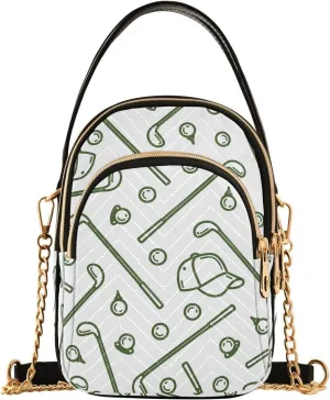 MCHIVER Golf Crossbody Bag for Women Cell Phone Purse Wallet with Removable Chain Shoulder Handbag