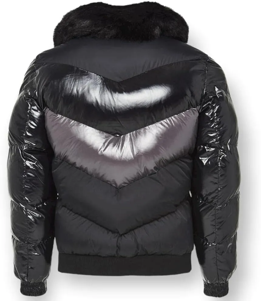 Men Blocked Puffer Jacket_91587