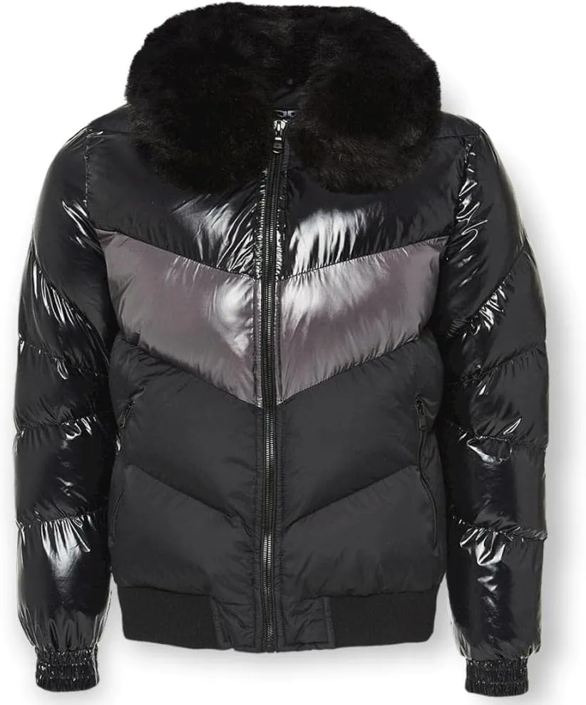 Men Blocked Puffer Jacket_91587