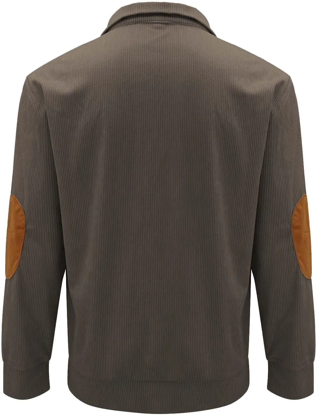 Mens Corduroy Shirts Casual Lapel Collar Button Up Pullover Mock Neck Long Sleeve Sweaters Casual Polo Sweatshirts