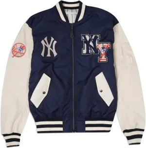Men’s New York Yanks MA 1 Bomber Jacket | College Baseball Varsity Jacket (as1, alpha, l, regular, regular, Black)
