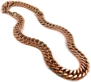 Mens Rose Gold Stainless Steel Miami Cuban Thick Link Chain Necklace 17.5mm 24"