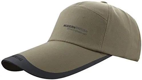 Men's Spring Summer Cotton Canvas Long Brim Peaked Running Sun Baseball Cap Hat