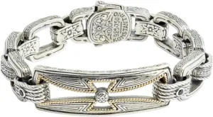 Men's Stavros Silver & 18k Gold Spinel Chain Bracelet BKJ605-130-292
