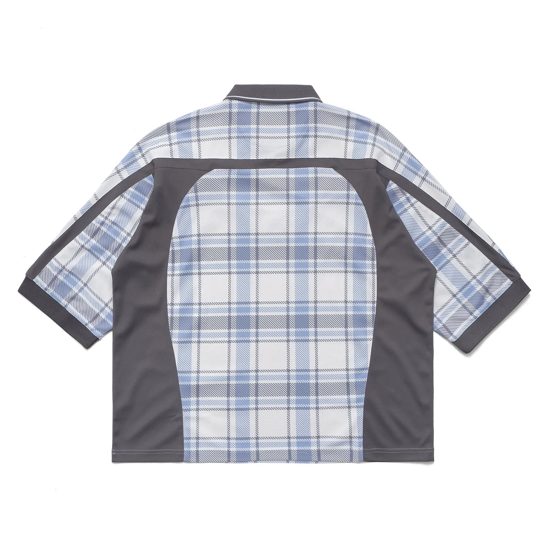 Metalwood Studio Paneled 3/4 Sleeve Polo Shirt Ice
