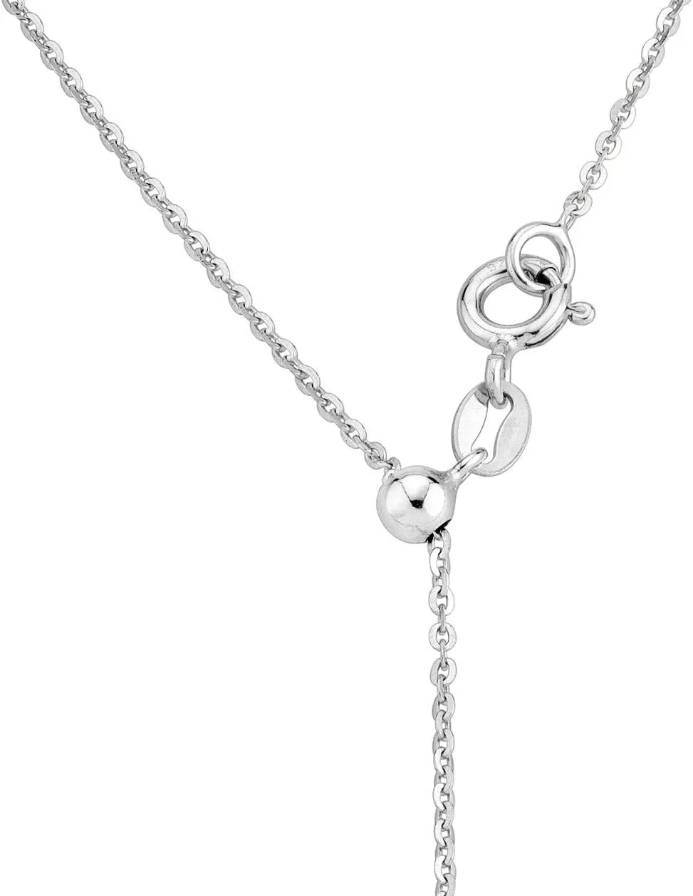 Miabella 925 Sterling Silver or 18K Gold Over Silver Italian 1.3mm Adjustable Diamond Cut Thin Bolo Cable Chain Necklace for Women, Slider Chain 14-24 Inch Made in Italy