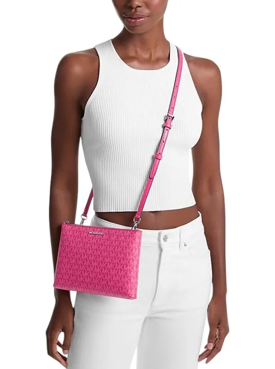 Michael Kors Charlotte Large 3-in-1 Tote Crossbody Handbag Leather