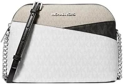 Michael Kors Jet Set Travel Medium Color-Block Signature Logo Dome Crossbody Bag
