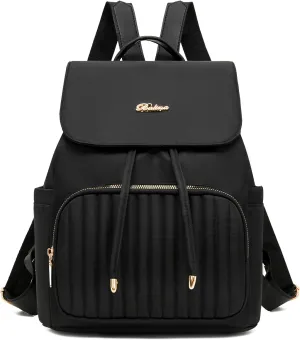 Mini Backpack Purse for Women, Small Nylon Backpacks Purse Ladies Backpacks Women Cute Mini Travel Daily College Bag (Black)