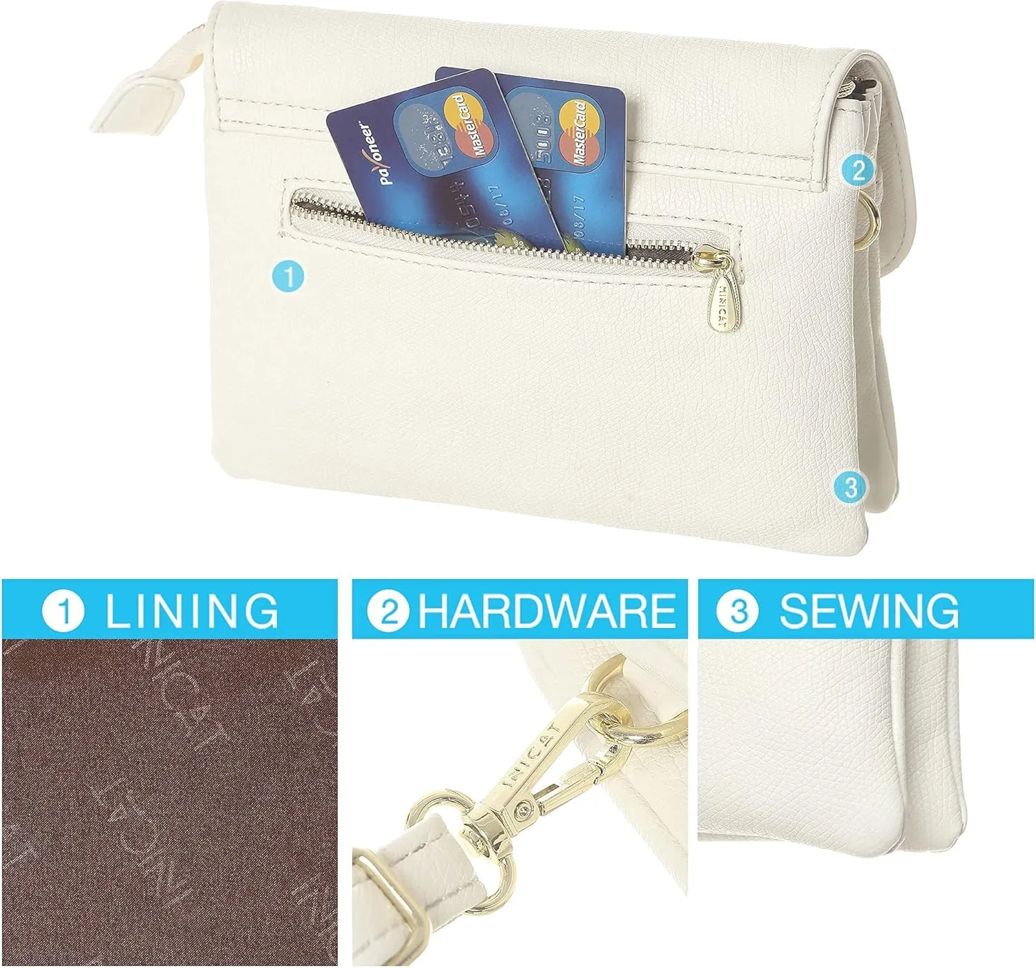 MINICAT Roomy Pockets Small Crossbody Bags Cell Phone Sling Bag Wallet Purses for Women
