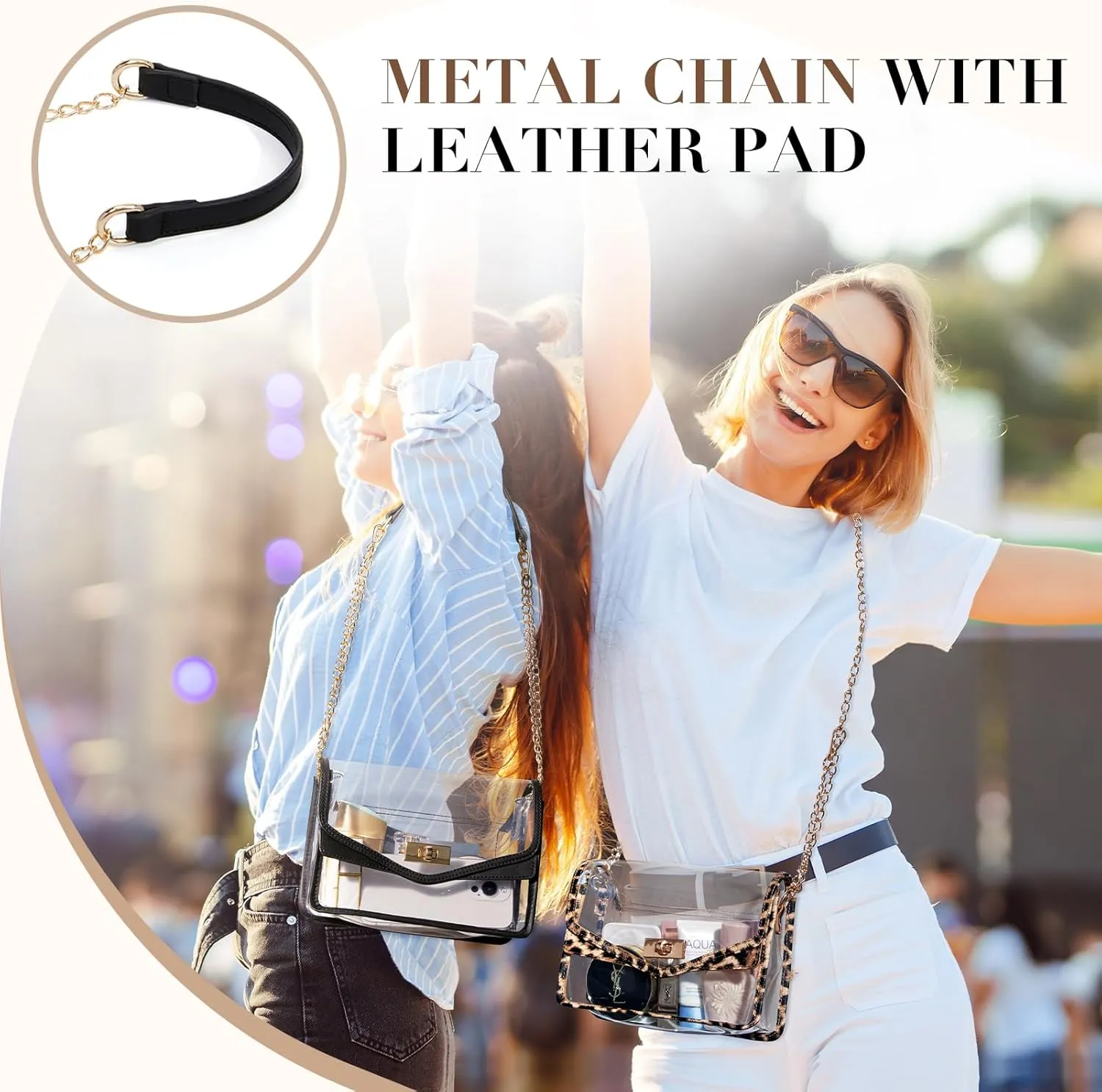 Missnine Clear Bag for Stadium Events Clear Crossbody Purse Stadium Approved Women Transparent Shoulder Bag for Concerts
