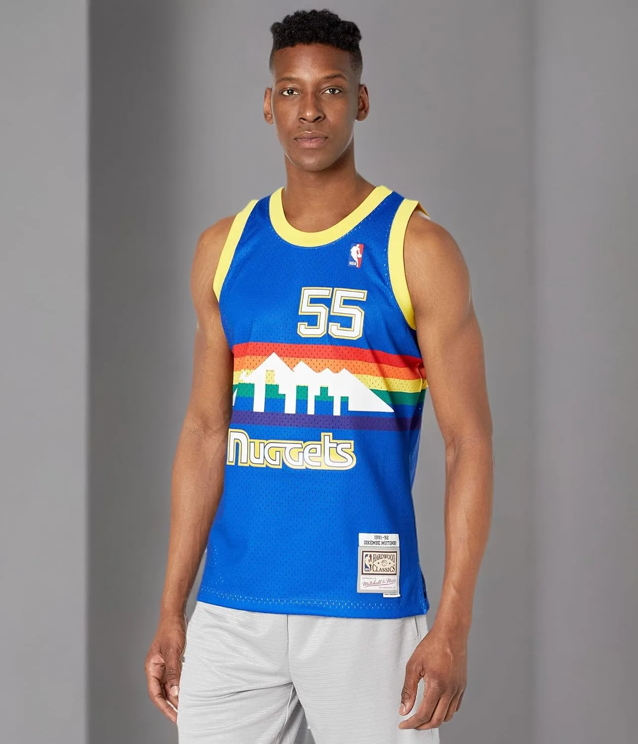 Mitchell & Ness mens Nba Swingman Road Jersey Nuggets 91 Dikembe Mutombo