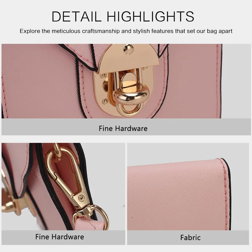 MKF Collection Small Crossbody Cell Phone Case for Women Fashion Turn Lock, Movil phone Bag Adjust Shoulder Strap by Mia K