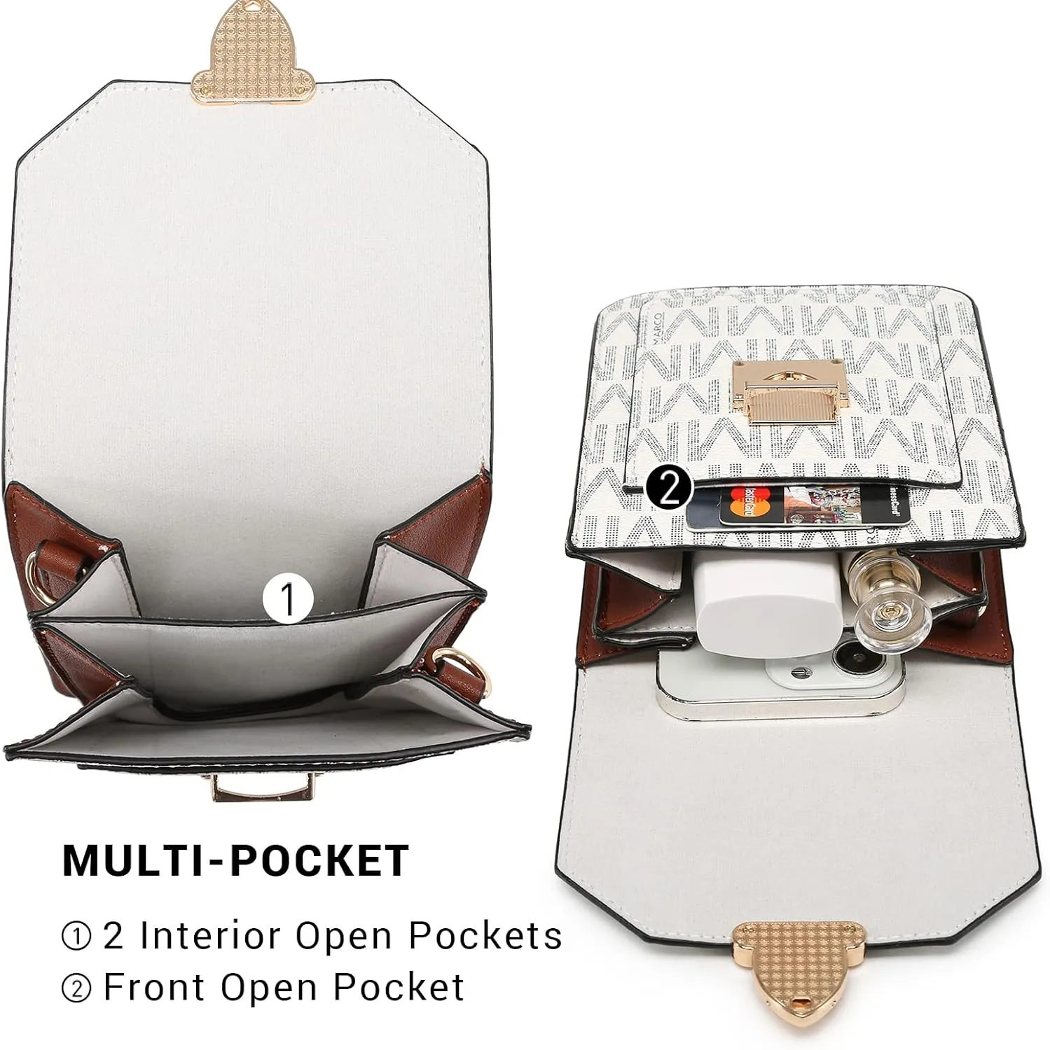 MKP Women Fashion Signature Lightweight Cute Small Crossbody Bags Cell Phone Purse Wallet Shoulder Bag With Snap Closure