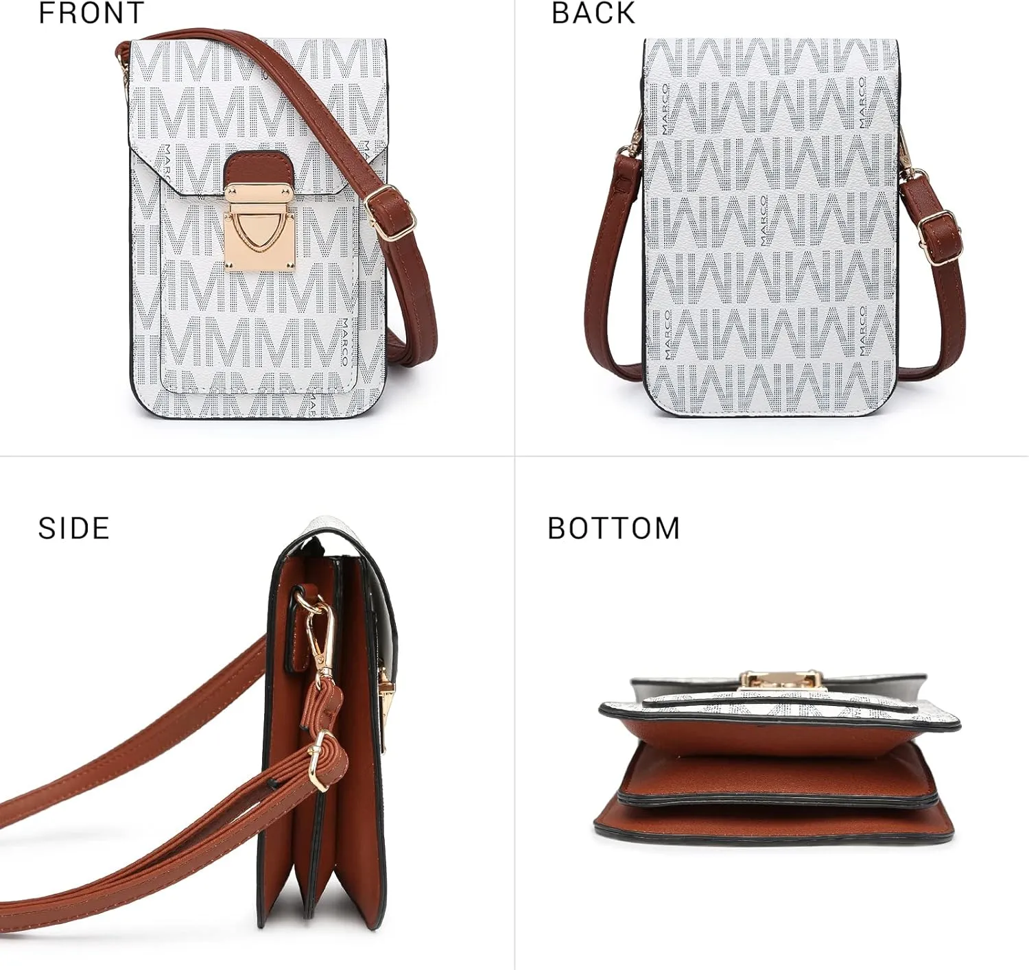 MKP Women Fashion Signature Lightweight Cute Small Crossbody Bags Cell Phone Purse Wallet Shoulder Bag With Snap Closure