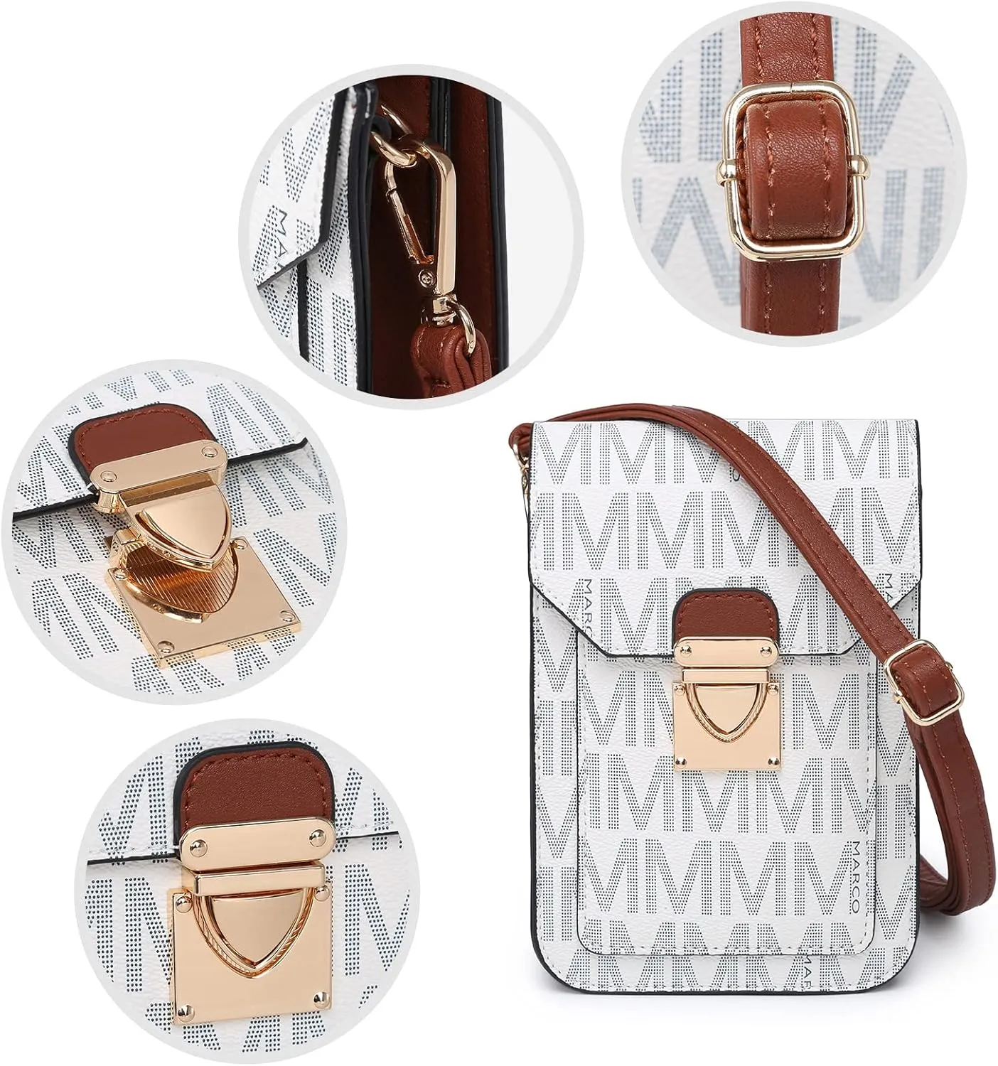 MKP Women Fashion Signature Lightweight Cute Small Crossbody Bags Cell Phone Purse Wallet Shoulder Bag With Snap Closure