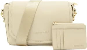Modern Chic Crossbody Bag for Women - The Signature Crossbody Purse, Vegan Leather Sling Bag with Matching Wallet & Key Fob