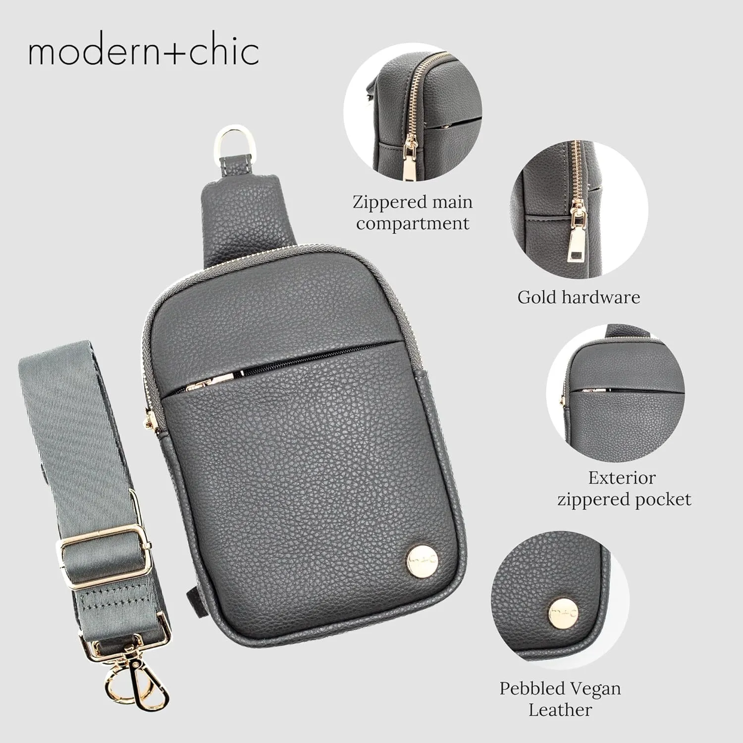 Modern Chic Crossbody Bags for Women - Bridget Sling Crossbody Purse, Vegan Leather Shoulder Sling Bag for Travel & Fashion