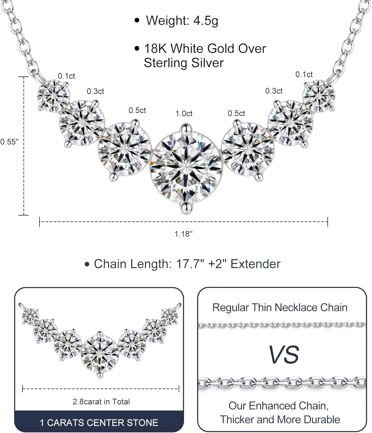 Moissanite Necklace for Women, 1.7-7.6 Carat Heart Necklace Engraved 'I LOVE YOU' Gift for Wife, Wedding Anniversary Birthday Gifts for Women, Jewelry Gifts for Her Wife Mom Girlfriend Lady