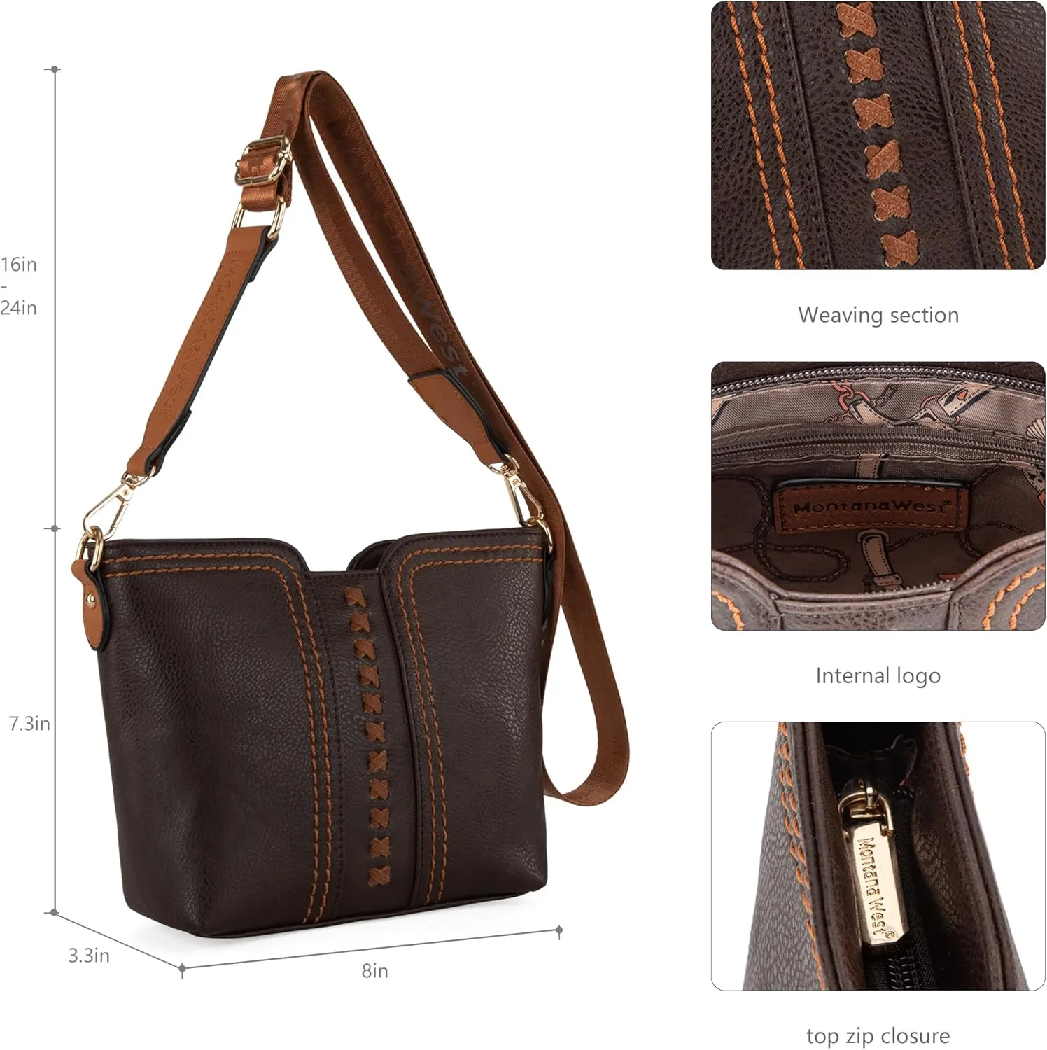 Montana West MINI Crossbody Bags for Women Cross Body Purses Shoulder Handbags with Wide Guitar Strap