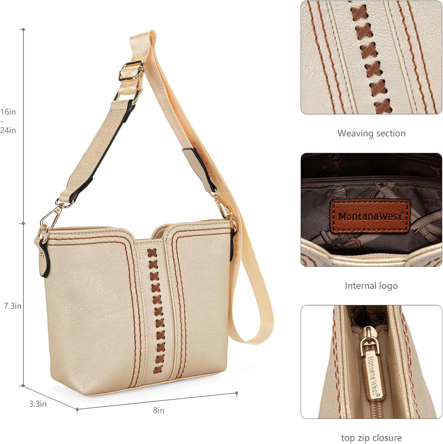 Montana West MINI Crossbody Bags for Women Cross Body Purses Shoulder Handbags with Wide Guitar Strap