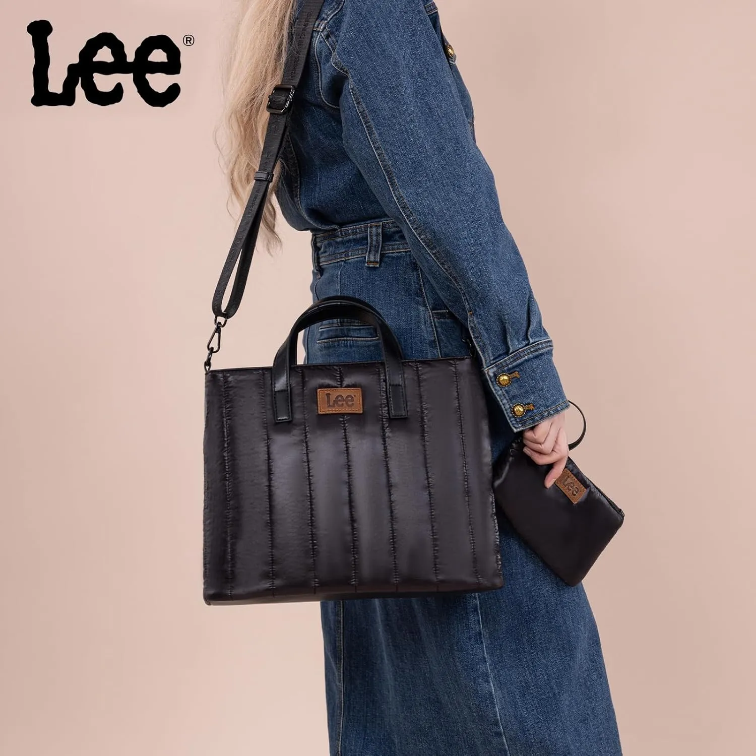 Montana West x Lee Puffer Tote Bag Lightweight Crossbody Bags for Women with Clutch