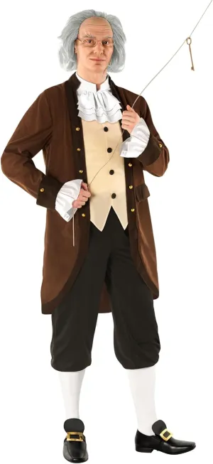 Morph Benjamin Franklin Costume With Wig Founding Fathers Costume Adult Colonial Outfit Men Ben Franklin Outfit Men