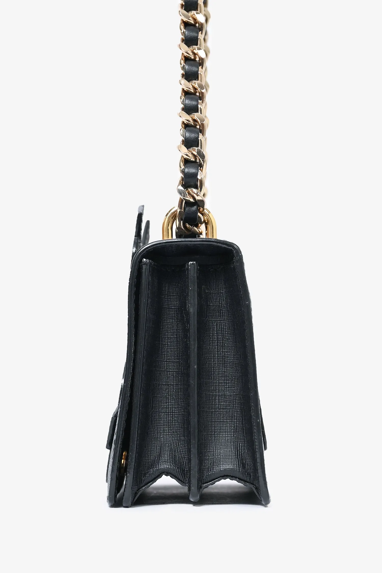 Moschino Black Leather Bear Crossbody Bag