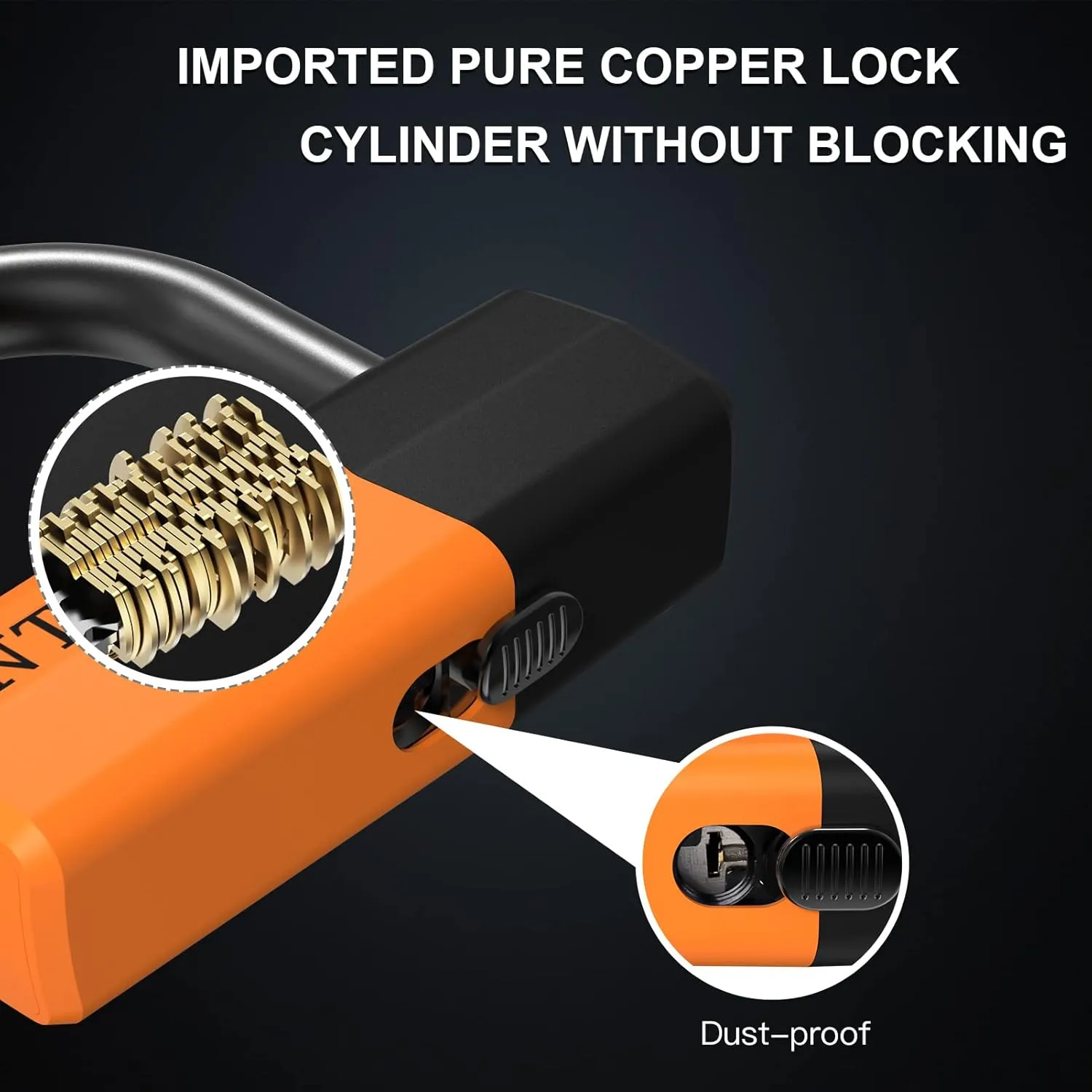 Motorcycle Chain Locks 3.1FT Motorcycle Lock 10mm/0.42inch Thick Bike Chain Lock Heavy Duty Chain Lock with 16mm/0.64inch Disc Lock for Motorcycles, Scooters, Gates and More, Orange