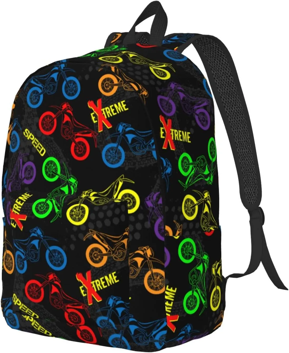 Motorcycles grunge guys modern urban extreme race Canvas Backpacks Laptop Backpack Multipurpose Double Shoulder Bag for Men Women Gifts Medium
