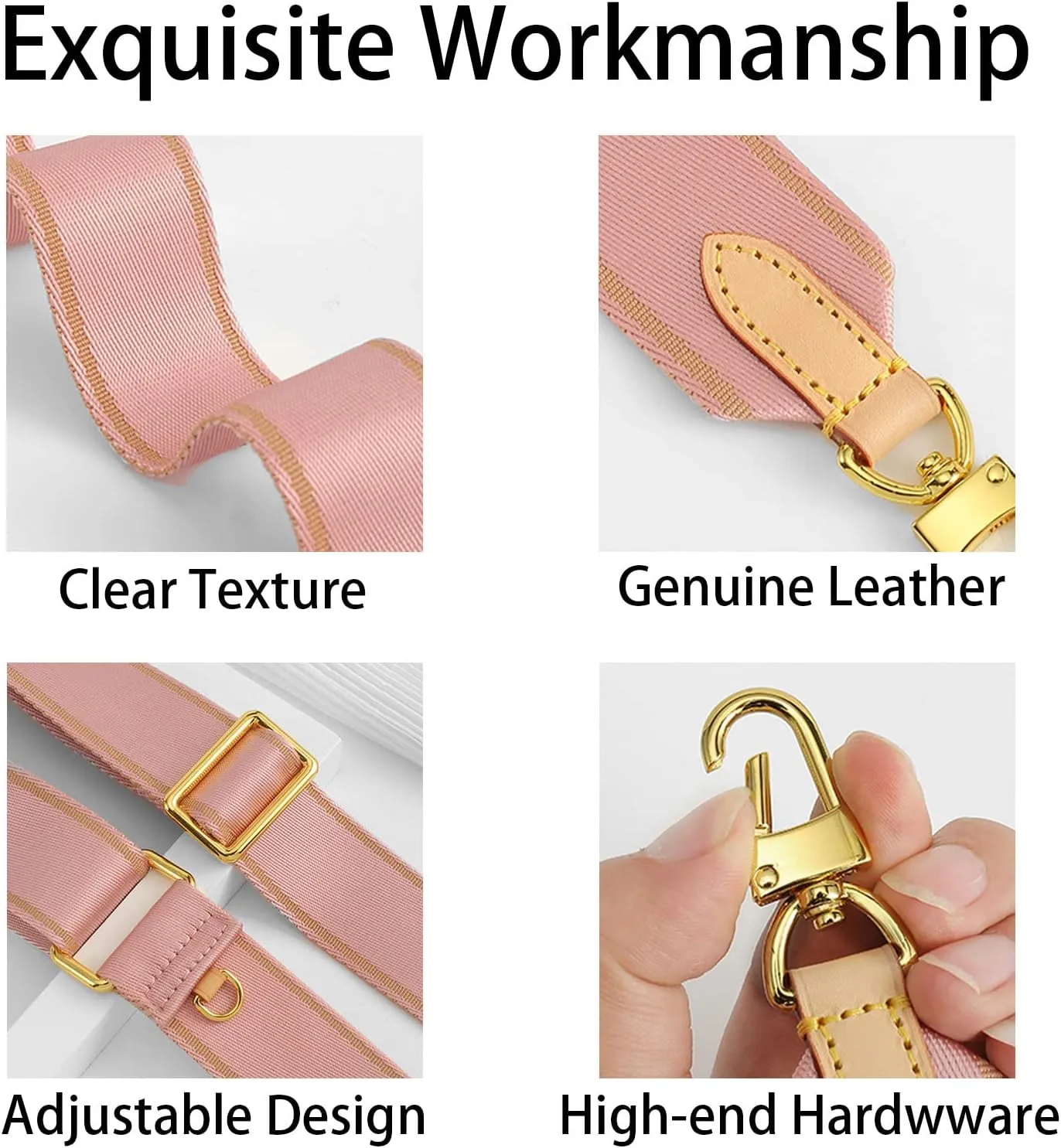 Multi Pouchette Accessories Adjustable Strap, Crossbody Shoulder Purse Strap Replacement, Wide Luxury Bag Strap