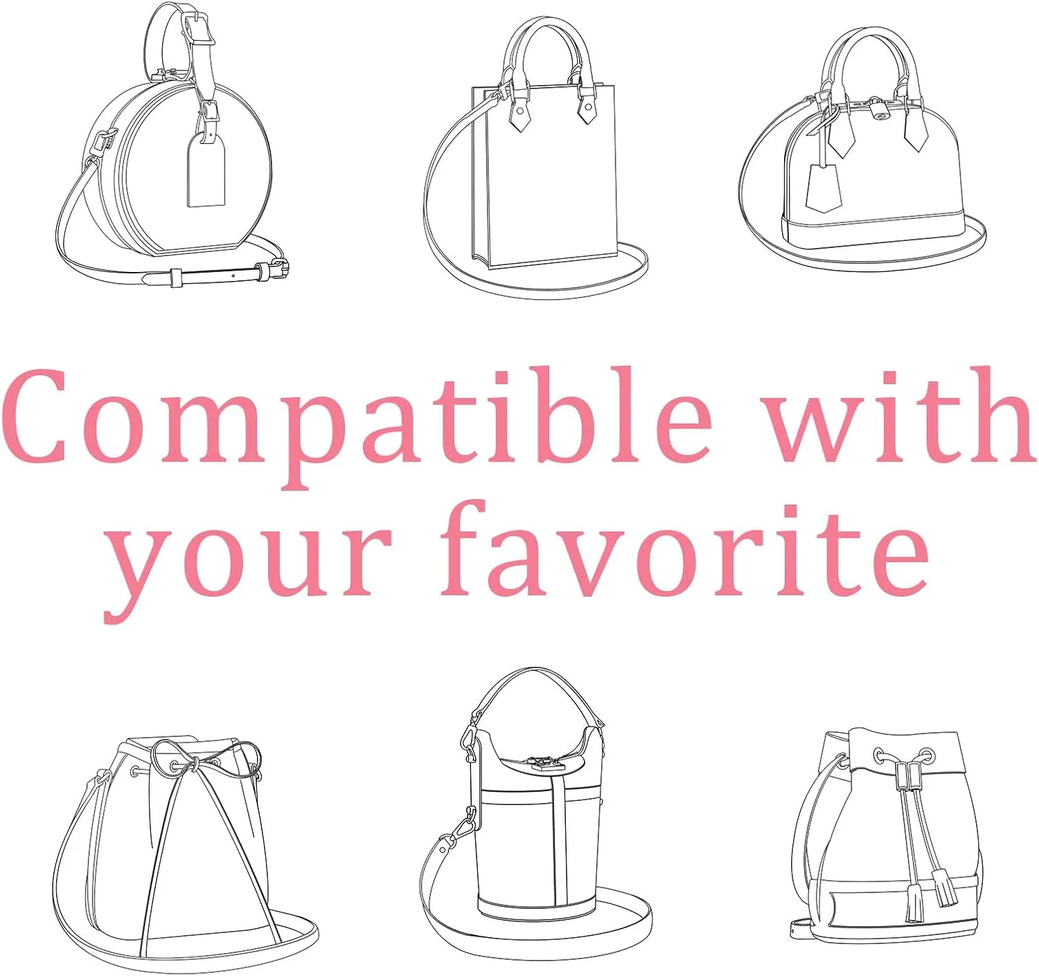 Multi Pouchette Accessories Strap Replacement, 48 Inches Adjustable Wide Crossbody Purse Strap for Women Shoulder Bag