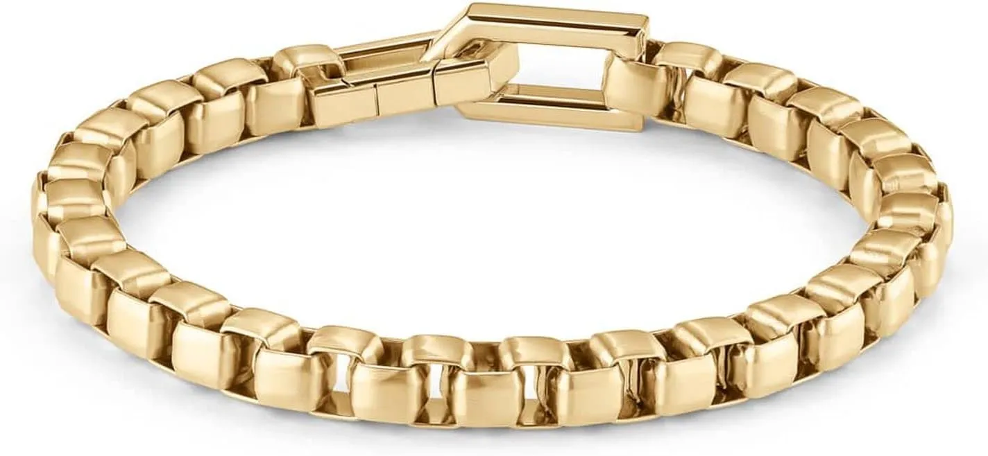 MVMT Men's Gold Box Chain Latch Bracelet
