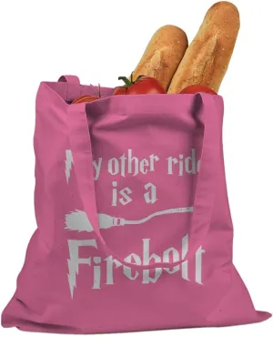 My Other Ride is a Firebolt Cotton Canvas Tote Bag