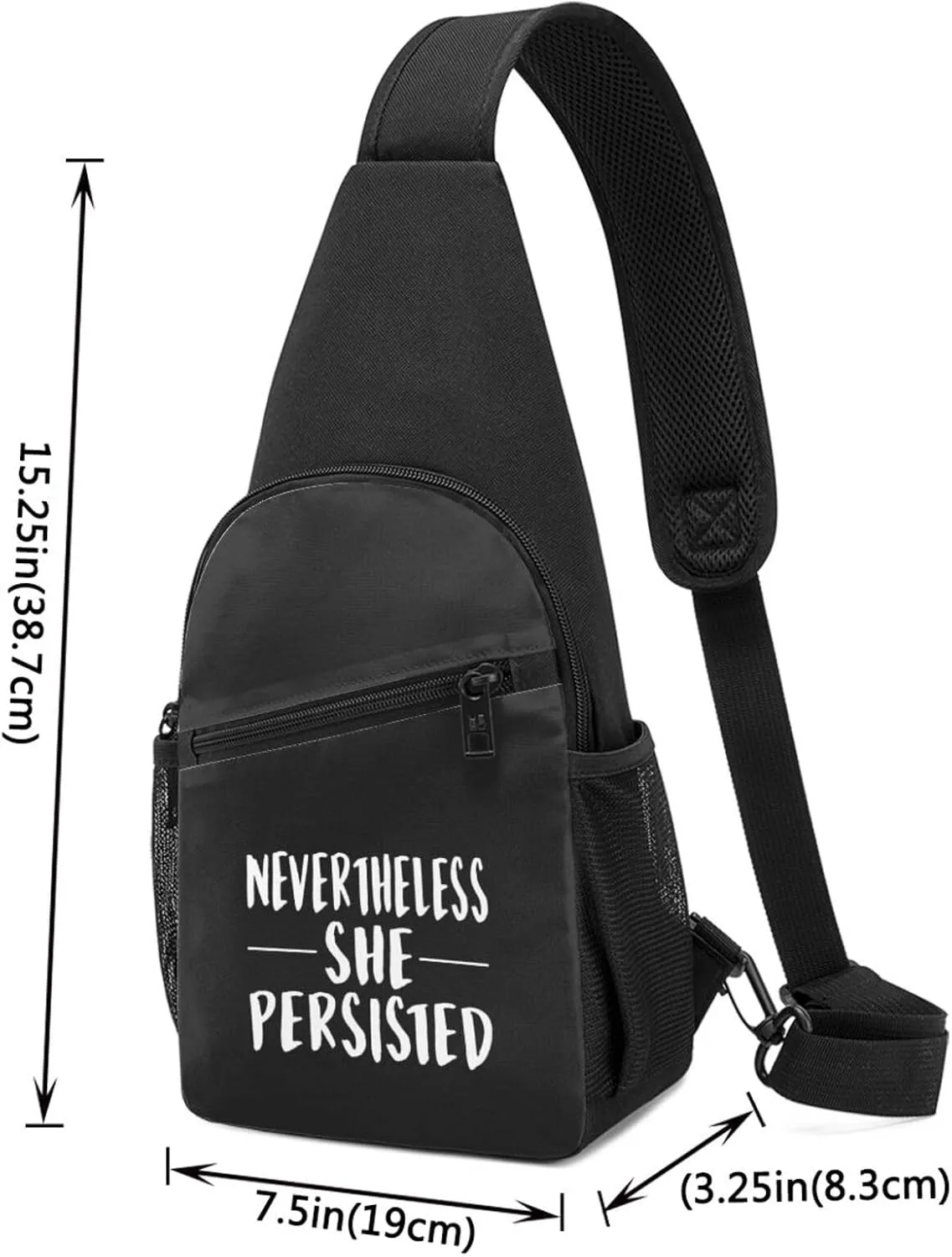 Nevertheless, She Persist Unisex Chest Bag Lightweight Crossbody Shoulder Bag Travel Pocket Black