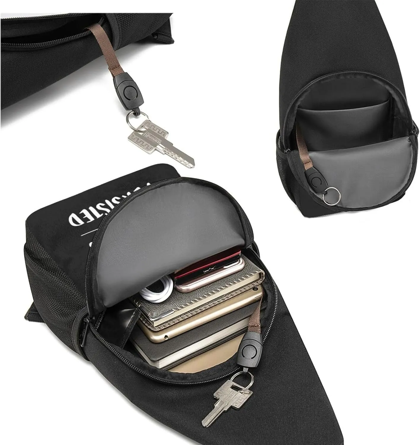 Nevertheless, She Persist Unisex Chest Bag Lightweight Crossbody Shoulder Bag Travel Pocket Black