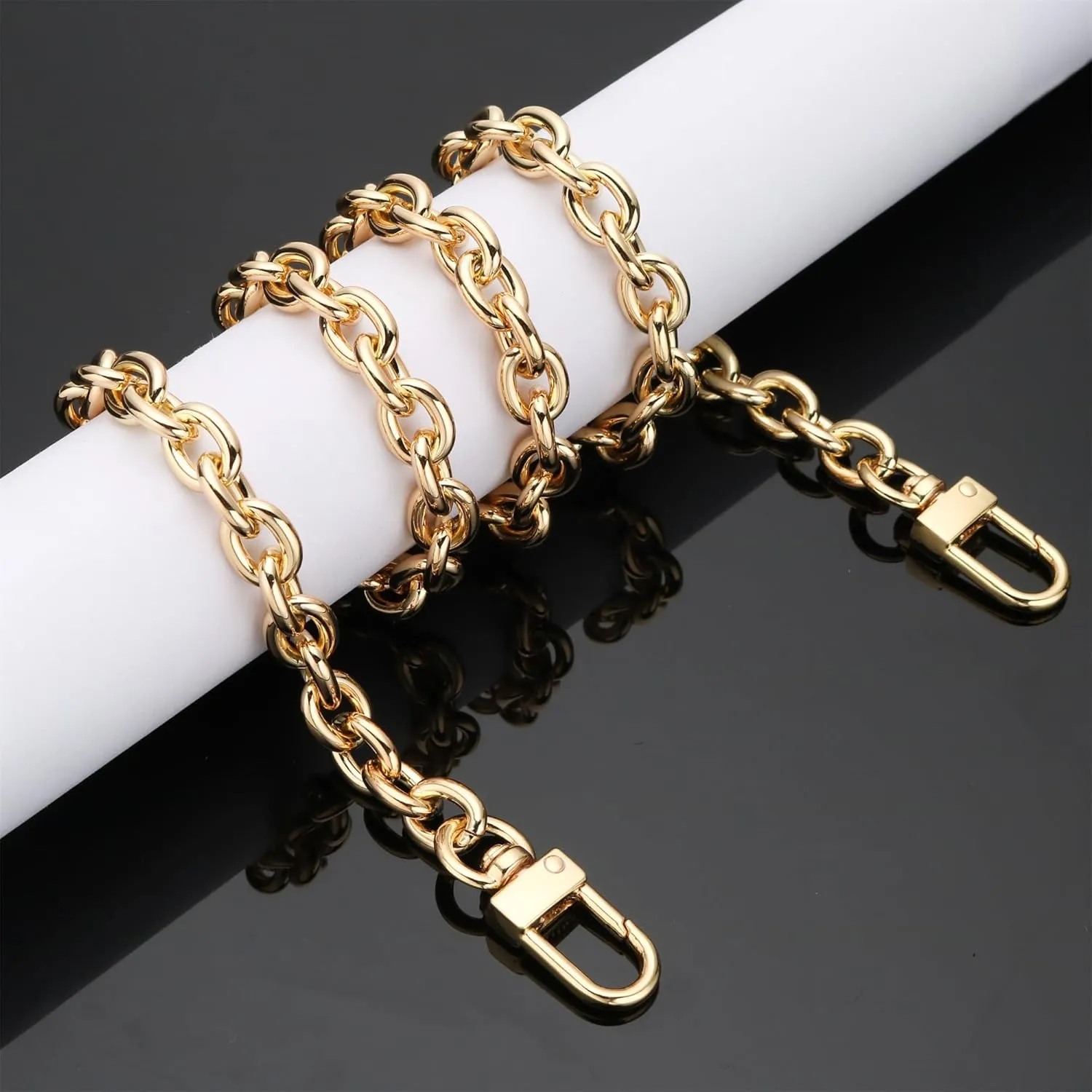 NEXT FASHION Purse Chain Strap Replacement [9mm Round] Shoulder Crossbody Chain For Womens Handbag Gold (16" / 40cm)